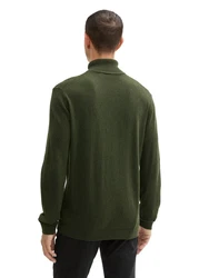 TOM TAILOR Strickpullover Rollkragenpullover Regular Fit Dunkelgrün