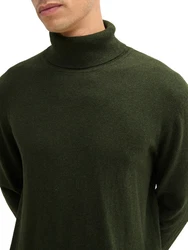 TOM TAILOR Strickpullover Rollkragenpullover Regular Fit Dunkelgrün