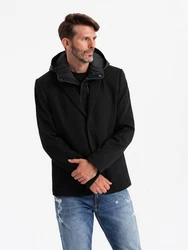 OMBRE Sakko mit Kapuze Schwarz/Dunkelgrau