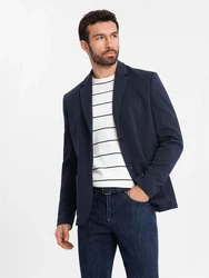 OMBRE Sakko mit Kapuze Dunkelblau/Hellblau