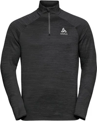 Odlo Langarmshirt Run Easy Warm Midlayer 1/2 Zip Schwarz Melange