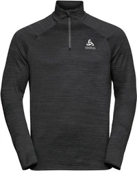 Odlo Langarmshirt Run Easy Warm Midlayer 1/2 Zip Schwarz Melange