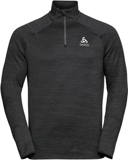 Odlo Langarmshirt Run Easy Warm Midlayer 1/2 Zip Schwarz Melange