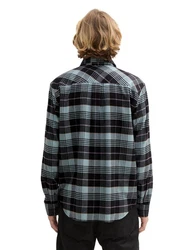 TOM TAILOR Denim Langarmhemd Hemd Relaxed Fit Blau/Grau