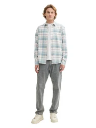 TOM TAILOR Denim Langarmhemd Hemd Relaxed Fit Blau/Hellblau/Türkis/Grün