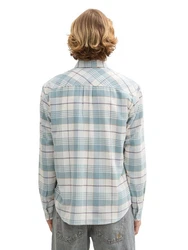 TOM TAILOR Denim Langarmhemd Hemd Relaxed Fit Blau/Hellblau/Türkis/Grün