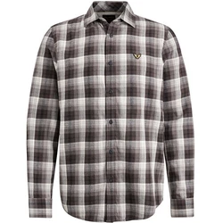 PME LEGEND Longsleeve Hemd Regular Fit Grau/Rot/Schwarz/Dunkelgrau
