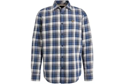 PME LEGEND Longsleeve Hemd Regular Fit Blau/Dunkelblau/Hellblau