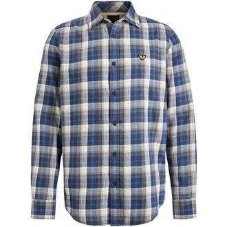 PME LEGEND Longsleeve Hemd Regular Fit Blau/Dunkelblau/Hellblau