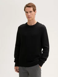TOM TAILOR Strickpullover Comfort Wool Schwarz
