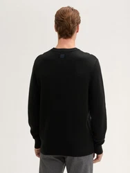 TOM TAILOR Strickpullover Comfort Wool Schwarz