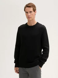 TOM TAILOR Strickpullover Comfort Wool Schwarz