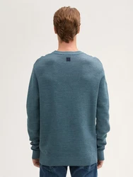TOM TAILOR Strickpullover Comfort Wool Grau/Türkis/Hellblau/Grün/Blau