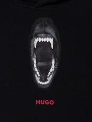 HUGO Sweatshirt Kapuzenpullover Dartchon Schwarz/Braun