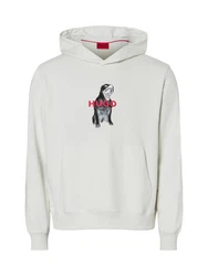 HUGO Sweatshirt Kapuzenpullover Dartchon Braun/Weiß/Grau/Khaki