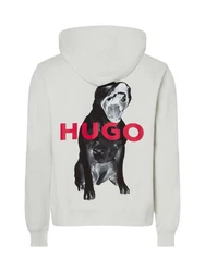 HUGO Sweatshirt Kapuzenpullover Dartchon Braun/Weiß/Grau/Khaki