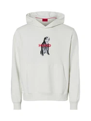 HUGO Sweatshirt Kapuzenpullover Dartchon Braun/Weiß/Grau/Khaki