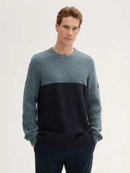 TOM TAILOR Strick- und Longpullover Dunkelblau/Hellblau/Grau/Türkis/Blau