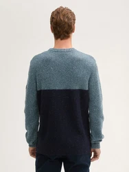 TOM TAILOR Strick- und Longpullover Dunkelblau/Hellblau/Grau/Türkis/Blau