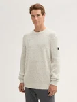 TOM TAILOR Strick- und Longpullover Beige/Khaki/Grau/Weiß