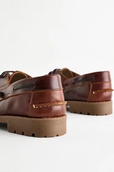 Next Schnürschuh Bootsschuh Rot/Braun/Dunkelrot/Bordeaux/Beige