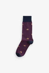 Next Bandeau-Bikini-Top Kurzsocken Gemusterte Socken im 5er-Pack Dunkelblau/Hellblau/Dunkelrot/Bordeaux/Blau