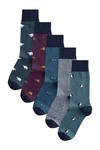 Next Bandeau-Bikini-Top Kurzsocken Gemusterte Socken im 5er-Pack Dunkelblau/Hellblau/Dunkelrot/Bordeaux/Blau