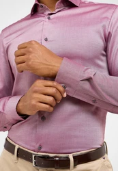 Eterna Langarmhemd SLIM FIT EASY IRON Rosa/Lila
