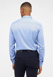 Eterna Langarmhemd SLIM FIT EASY IRON Hellblau/Blau