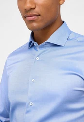 Eterna Langarmhemd SLIM FIT EASY IRON Hellblau/Blau