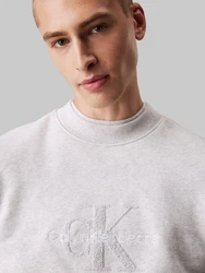 Calvin Klein Jeans Sweatshirt CHENILLE MONOLOGO CREW NECK Grau/Hellgrau/Silber