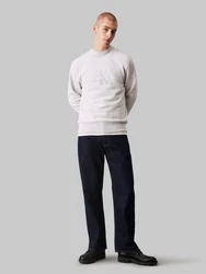 Calvin Klein Jeans Sweatshirt CHENILLE MONOLOGO CREW NECK Grau/Hellgrau/Silber
