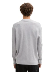 TOM TAILOR Denim Pullover hellgrau/weiß