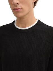 TOM TAILOR Denim Pullover Schwarz/Khaki/Beige