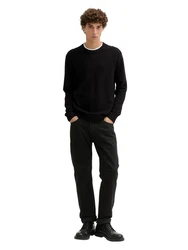 TOM TAILOR Denim Pullover Schwarz/Khaki/Beige