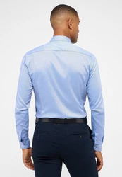 Eterna Langarmhemd SUPER SLIM EASY IRON Hellblau/Blau
