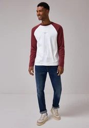 STREET ONE MEN Langarmhemd Dunkelrot/Bordeaux/Rosa/Rot