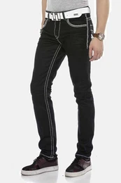 Gerade Jeans Jeans mit farblich abgehobenen Nhten, CD553