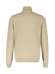 LERROS Strickpullover Flachstrick-Troyer mit Reißverschlusskragen Khaki/Beige