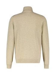 LERROS Strickpullover Flachstrick-Troyer mit Reißverschlusskragen Khaki/Beige