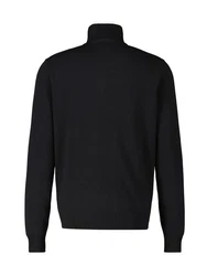 LERROS Strickpullover Flachstrick-Troyer mit Reißverschlusskragen Schwarz