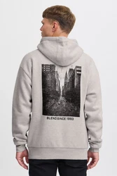 Blend Kapuzensweatshirt Style BHMCOPTE Grau/Hellgrau