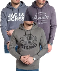 Jack & Jones Kapuzensweatshirt Logoprint Dunkelgrau/Grau/Dunkelgrün/Dunkelblau/Lila