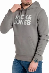 Jack & Jones Kapuzensweatshirt Logoprint Grau/Dunkelgrau/Hellblau/Dunkelblau
