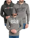 Jack & Jones Kapuzensweatshirt Logoprint Grau/Dunkelgrau/Braun/Dunkelgrün Jack & Jones Kapuzensweatshirt Logoprint Grau/Dunkelgrau/Braun/Dunkelgrün