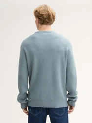 TOM TAILOR Denim Strickpullover Hellblau/Blau/Grau