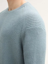 TOM TAILOR Denim Strickpullover Hellblau/Blau/Grau