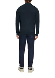 s.Oliver Strickjacke mit Stehkragen Rippblende Dunkelblau