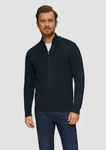 s.Oliver Strickjacke mit Stehkragen Rippblende Dunkelblau
