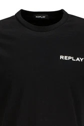 Replay T-Shirt Piece Dyed Heavy Cotton Jersey Blau/Schwarz/Rot